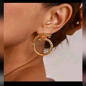 Gold Nail Hoop Earrings